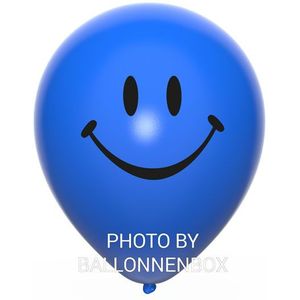 Donkerblauwe smiley ballonnen