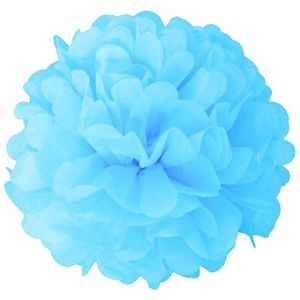 Pompom lichtblauw 35 centimeter