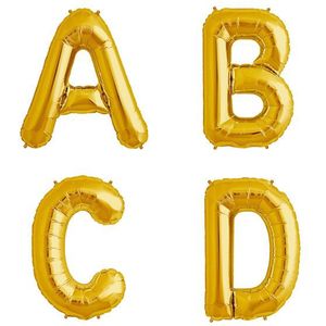 Letter ballonnen goud 36cm Letter T