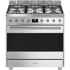 Smeg Symphony C9GMX9-1 fornuis Vrijstaand fornuis Gaskookplaat Roestvrijstaal A