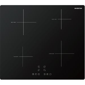 Inventum IKI6010 - Inbouw inductie kookplaat - 60 cm - 4 kookzones - 1-fase plug & play - Randloos - Zwart