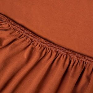 Premium Stretch Topper Hoeslaken Dubbel Jersey Leather Brown - 120/130 x 200/220