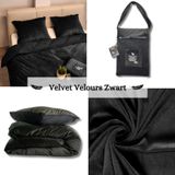 Fluwelen Dekbedovertrek Zwart Black Velvet - 240x200/220
