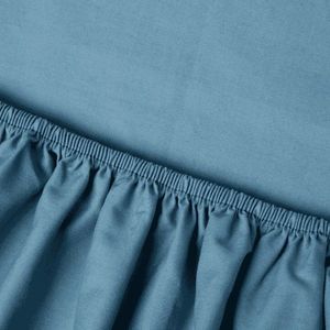 Topper Hoeslaken Perkal Katoen - Shizu - Donkerblauw - 120 x 200