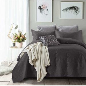 Dreamhouse Clara Bedsprei - Sprei - 260x250 cm + 2 kussenslopen 60x70 cm - Antraciet