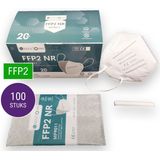 Mondkapjes FFP2 - 100 Stuks - FFP2 Mondneusmasker met extra neuskussentje -