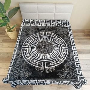 Embossed Velvet Bedsprei Griekse Sleutel | Versace - 200x240 cm - Antra/Grey - 200x240