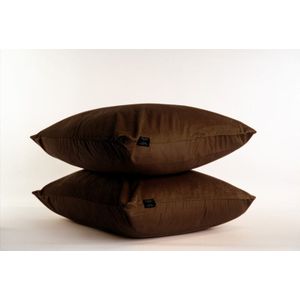 Velvet Kussenslopen (set van 2) Coffee Brown 60 x 70 cm