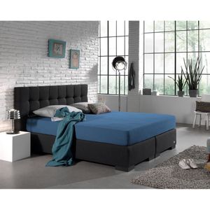 Dubbel Geweven Jersey Hoeslaken Blauw - 140 x 200/220