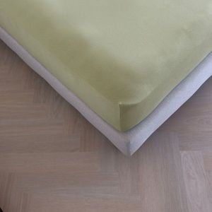 Premium Stretch Hoeslaken Dubbel Jersey - Olijfgroen - 180/200 x 200/220