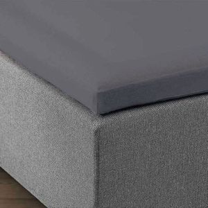 Dubbel Geweven Jersey Topper Hoeslaken Antraciet - 160x200/220