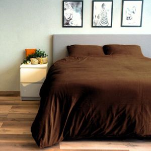 Beau Maison Velvet Dekbedovertrek Coffee Brown 240x200/220 cm + 2 kussenslopen