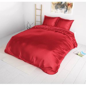 Sleeptime Beauty Skin Care Dekbedovertrek - Eenpersoons - 140x200/220 + 1 kussensloop 60x70 - Rood