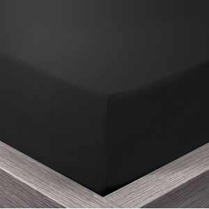 Zwart Hoeslaken van Beau Maison – Duurzaam, Anti-Allergisch en Perfecte Pasvorm - 200x220