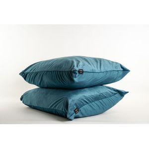 Velvet Kussenslopen (set van 2) Petrol Blauw 60 x 70 cm