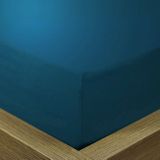Hoeslaken Katoen Blauw 180 x 200 cm + 30 cm