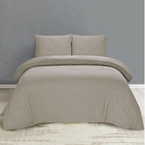 Dekbedovertrek Embossed Floral Taupe - 240x200/220