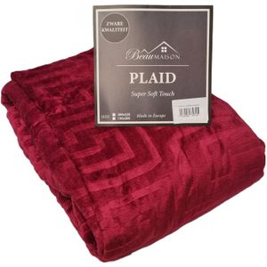 Dubbeldikke Deken | Plaid Bordeaux - 150x200