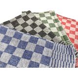 Geblokte Theedoek Blauw  (set van 6) - 65 x 65