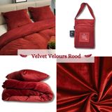 Velvet Dekbedovertrek Bordeaux Rood 240 x 200/220 cm + 2 kussenslopen