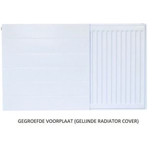 Oppio 90x100 cm - Radiator Cover Lined (Gegroefde voorplaat) - Wit (RAL 9016)