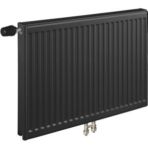 ECA 50x260 cm Type 11 - 2622 Watt - ECA Paneelradiator Compact 8 geribbelde voorzijde - Mat Zwart (Ral 9005)