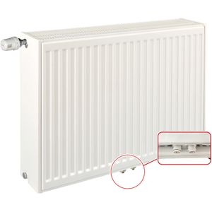 ECA 30x220 cm Type 33 - 4033 Watt - ECA Paneelradiator Compact 8 geribbelde voorzijde - Wit (Ral 9016)