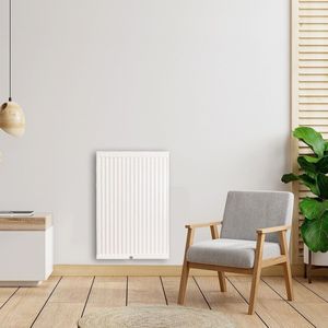 ECA 90x120 cm Type 11 - 1980 Watt - ECA Paneelradiator Compact 8 geribbelde voorzijde - Wit (Ral 9016)