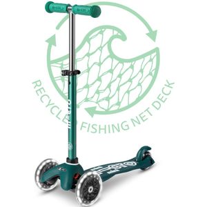 Micro Scooters | Micro Sprite LED kinderstep, verstelbaar stuur, voorvering, inklapbaar, jongens en meisjes, 8 jaar, blauw