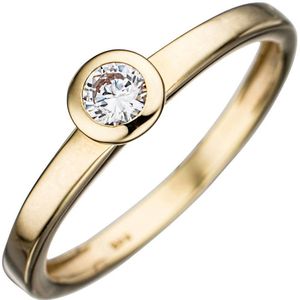 Solitär Zirkonia Ring Gelbgold 333