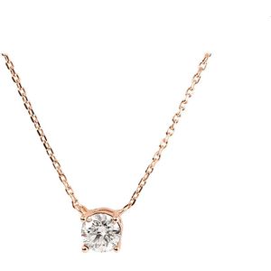 Zirkonia Solitär Collier Silber rosévergoldet