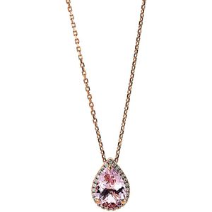 Morganit Diamant Collier Rotgold 750
