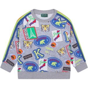 Kenzo Sweatshirt - Grijs Gevlekt m. Print - Kenzo - 10 jaar (140) - Sweatshirt