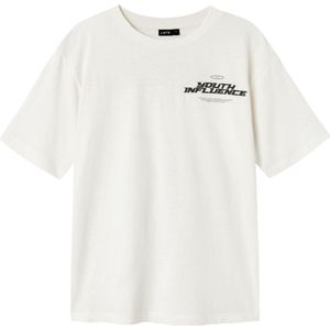LMDT T-Shirt - NlmKouth - White Alyssum/Raven - LMTD - 11-12 jaar (146-152) - T-Shirts
