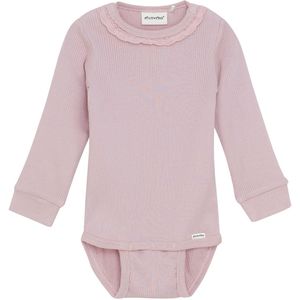 Minymo Romper l/s - Rib - Modaal/Katoen - Shadow Grijs - Minymo - 56 - Romper L/S