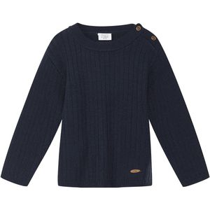 Hust and Claire Blouse - Gebreid - HCPil Wool Rib - Meer Navy - Hust and Claire - 2 jaar (92) - Shirts