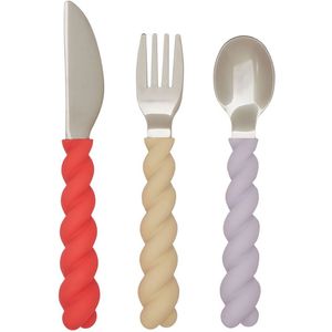 OYOY Bestek - Silicone - 3 Onderdelen - Zacht bestek - Lavender/ - OYOY - OneSize - Bestek-Set