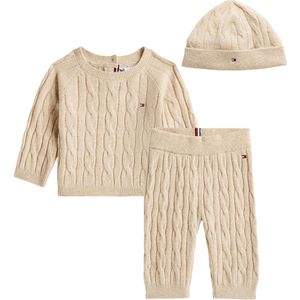 TOMMY HILFIGER - Set - Beige - 3-delig - Pullover, Mütze, Hose