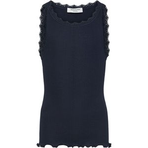 Rosemunde Top - Rib - Wit - Navy m. Veter - Rosemunde - 8 jaar (128) - Tanktop