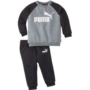 Puma Sweatset - Aas Raglan - Grijs Gevlekt/Zwart - Puma - 74 - Joggingpakken