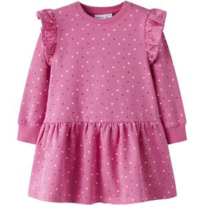 Name It - NMFOEANA LS SWE DRESS - Mini-jurk - Pink Power - Lange Mouwen