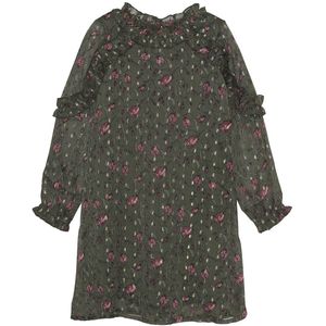 Creamie Jurk - Flower Dot - Olive Nacht - Creamie - 6 jaar (116) - Jurk