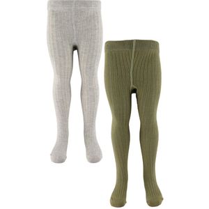 Minymo Panty's - 2-pack - Solid Rib - Light Grey Melange - Minymo - 104/110 - Panty's