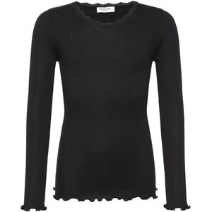 Rosemunde Blouse - Rib - Balta - Zwart m. Veter - Rosemunde - 8 jaar (128) - Shirts