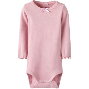Name It Romper l/s - Rib - NbfKaylina - Gebleekt Mauve - Name It - 1 jaar (80) - Romper L/S