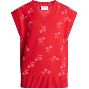 Grunt Vest - Gebreid - Aviana - Rood m. Kers - Grunt - 10 jaar (140) - Vest
