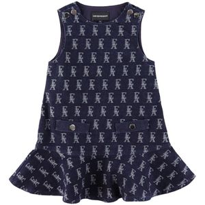 Emporio Armani Jurk - Denim - Fantasia Blue/Wit m. Logo's - Emporio Armani - 5 jaar (110) - Jurk