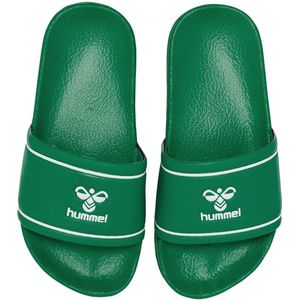 Hummel Badslippers - Pool Slide Jr - Groen/Wit - Hummel - 24 - Badslippers