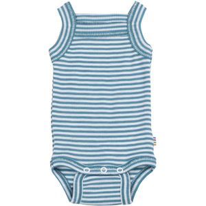 Joha Romper mouwloos - Rib - Wol/Zijde - Off White/Blauw - Joha - 60 - Romper Mouwloos