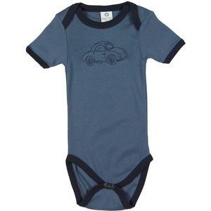 Smallstuff Romper s/s - Mat Blauw m. Auto - Smallstuff - 62 - Romper S/S